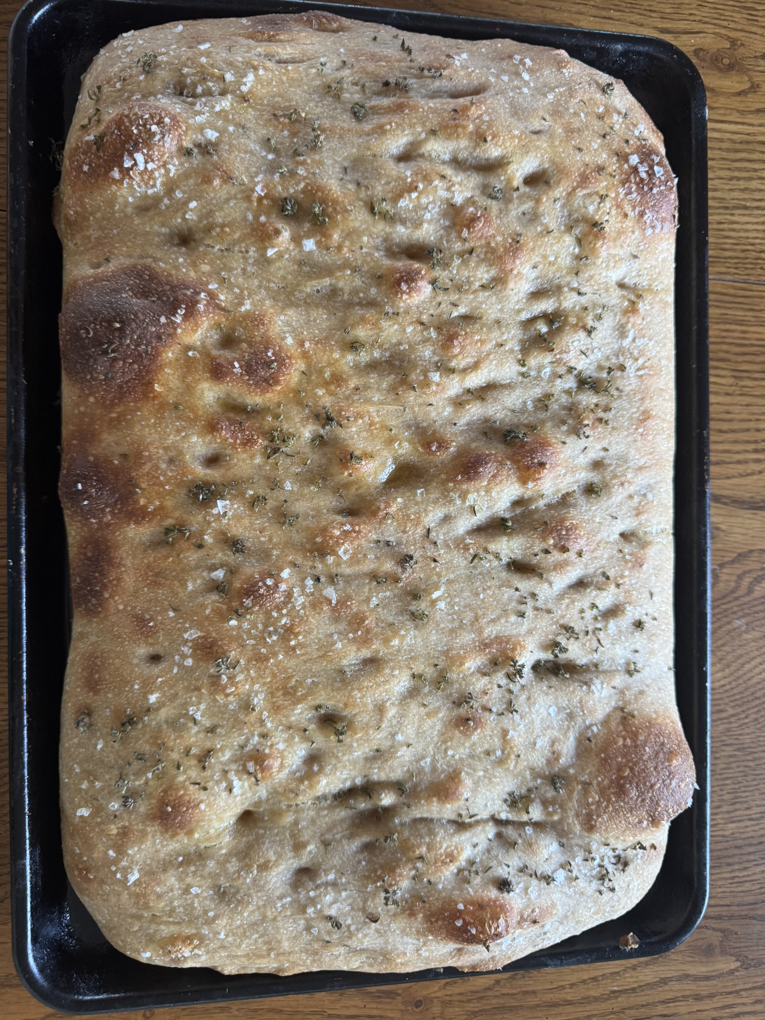 Focaccia top view