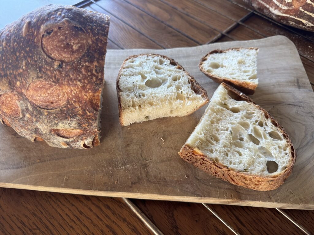 sourdough boule slices