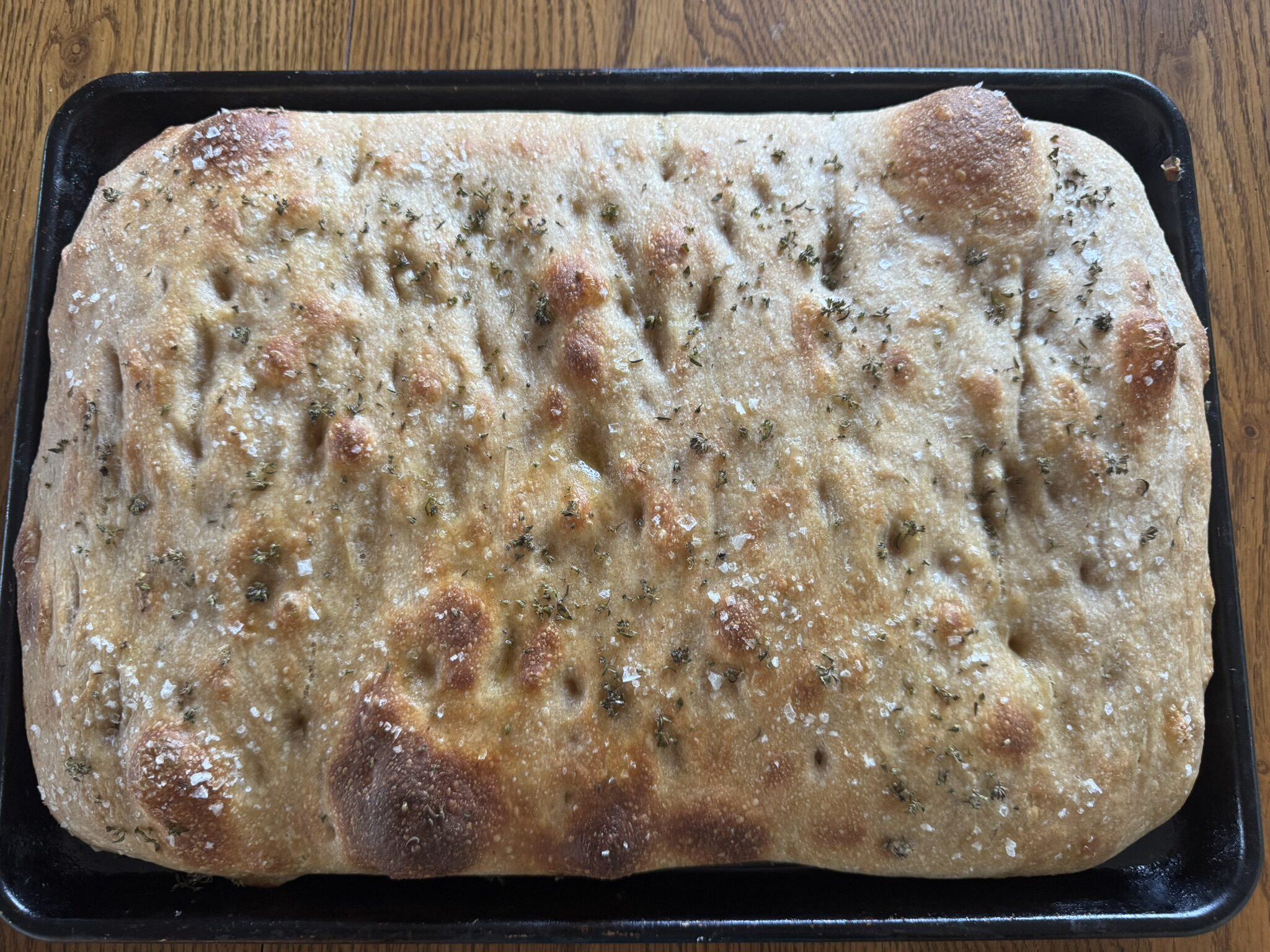 Focaccia top view