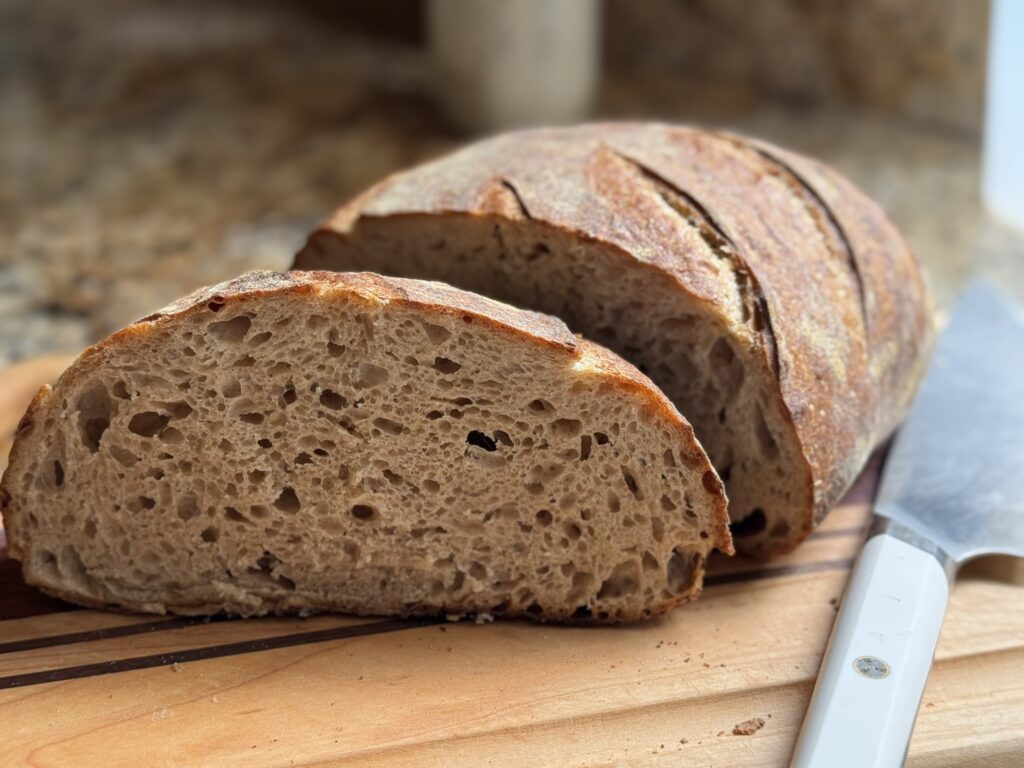 Whole wheat sourdough slice